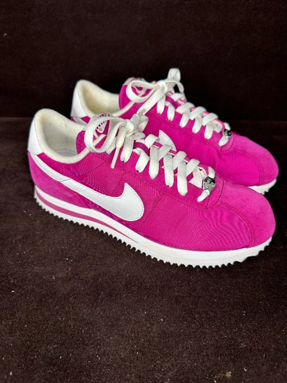 Nike Classic Cortez Nylon Sneakers Pink White Women’s Size 7.5 Retro VTG 2009